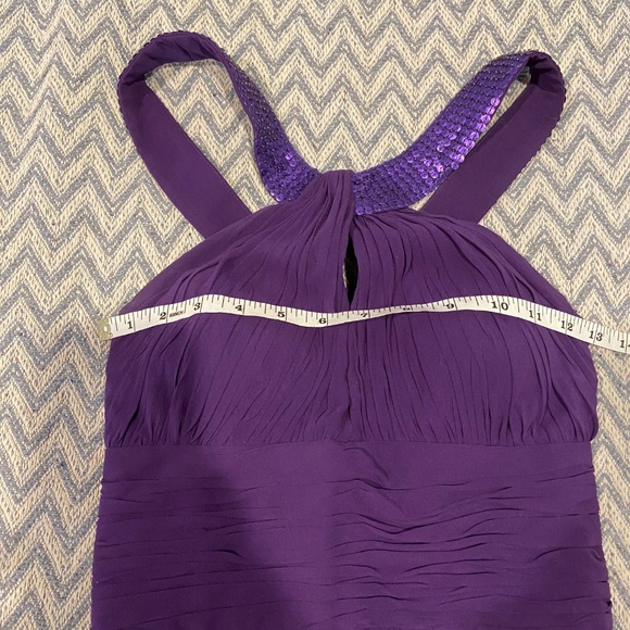 Aidan Mattox Purple Chiffon Sequin Strap Dress | Size 2 - Picture 11 of 12